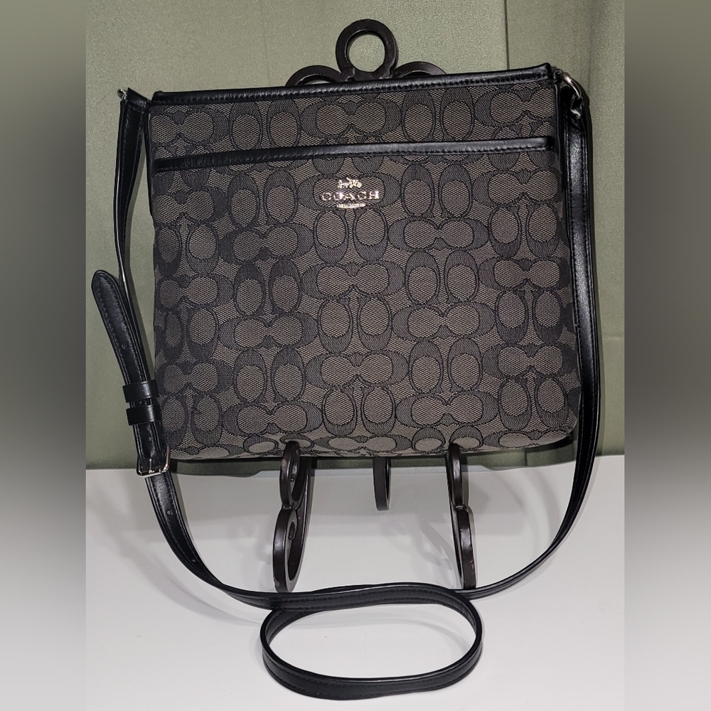 Coach Black and Gray Crossbody Bag .